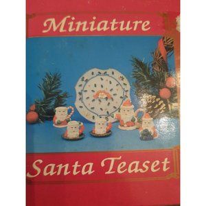 Vtg Lincolnshire Miniature Resin Tea Set Santa Claus 10 pc Set new